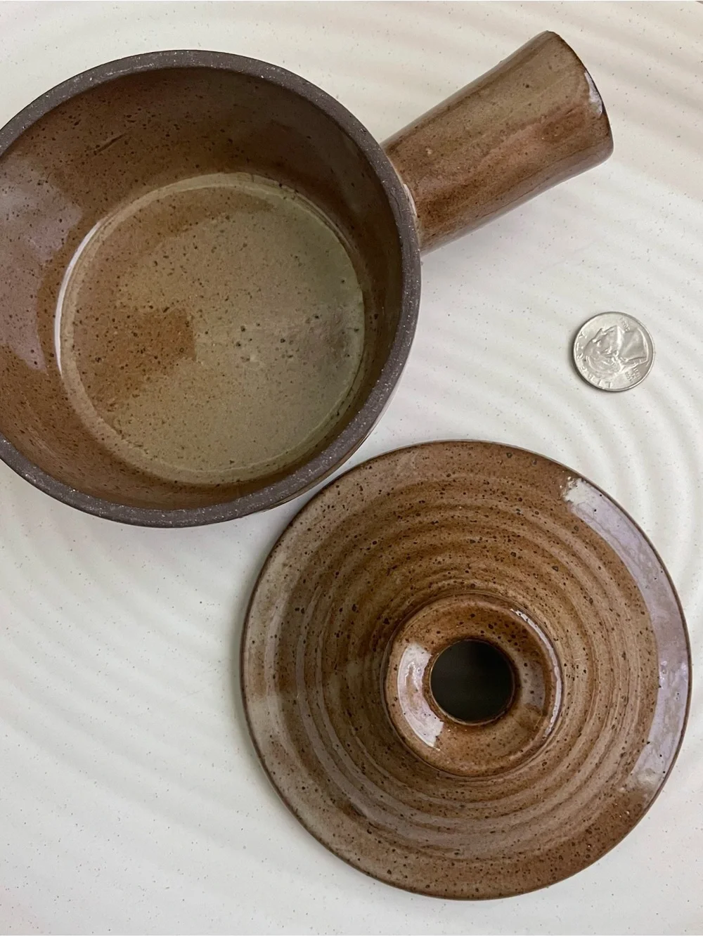 Handmade Brown Glazed Ceramic Tagine Soup Bowl with Lid